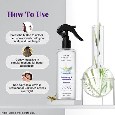 BARE Organic Rosemary & Rice Water Hair Growth Spray