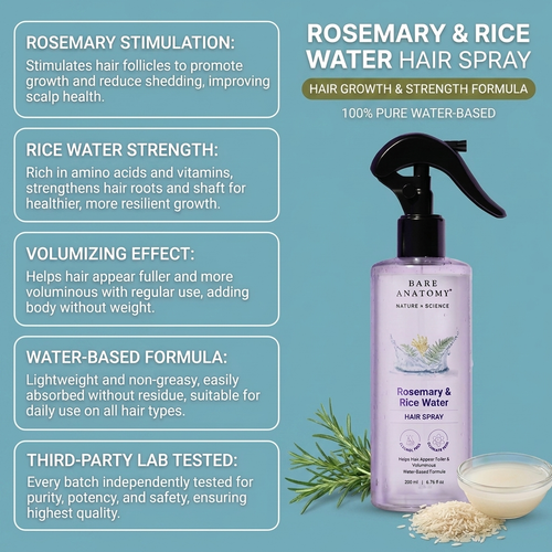 BARE Organic Rosemary & Rice Water Hair Growth Spray
